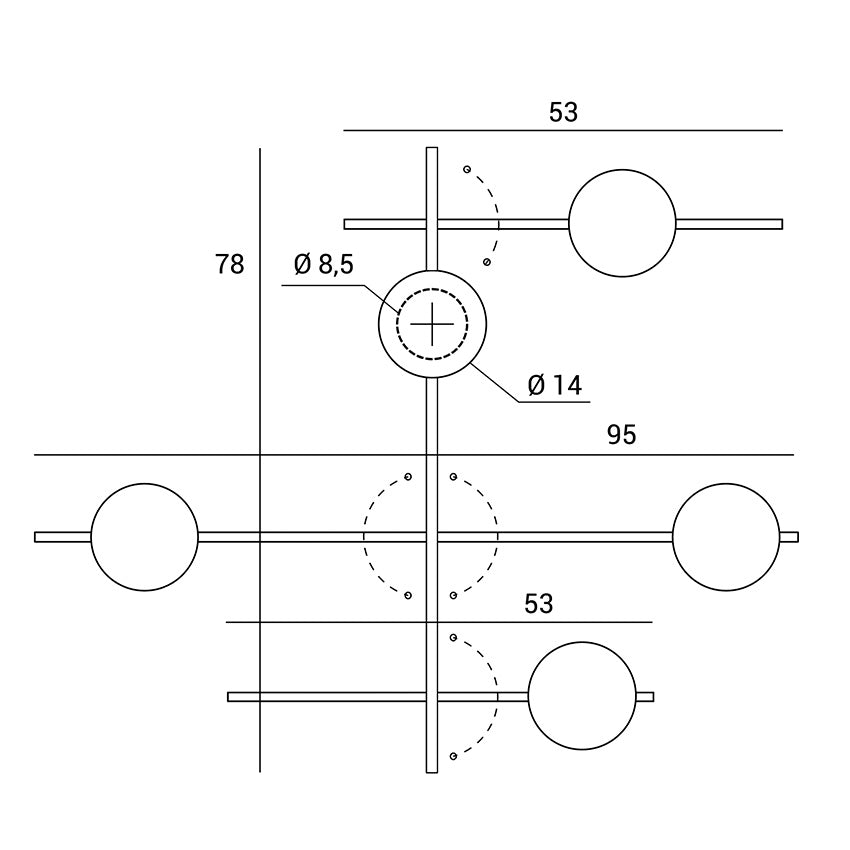 Mikado – Lampada da soffitto/parete 5 Luci