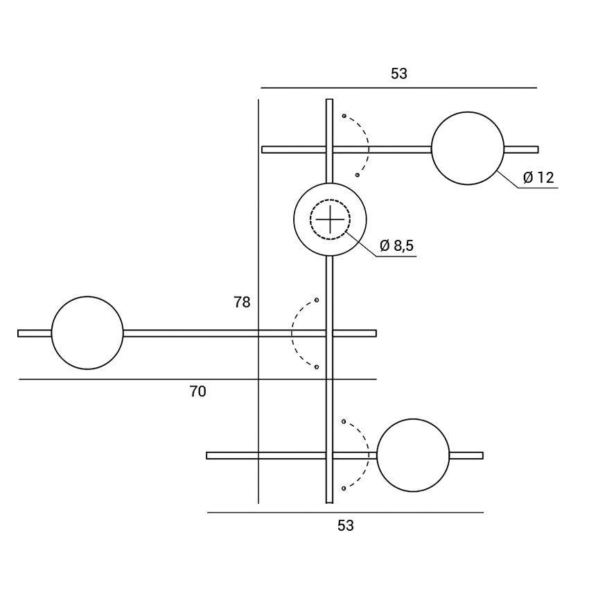 Mikado – Lampada da soffitto/parete 4 Luci